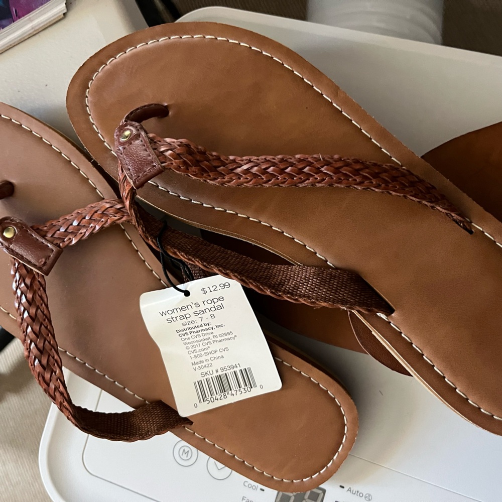 Time and Tru Tan Braided Sandals
